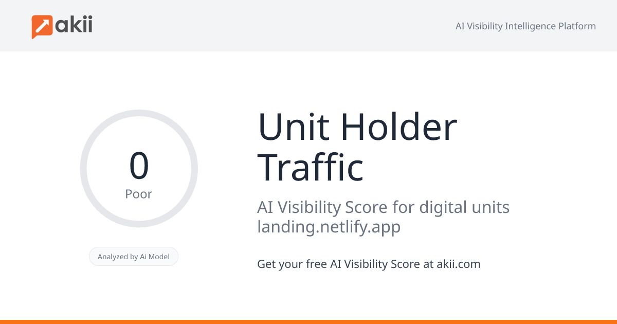 Unit Holder Traffic AI Visibility Score