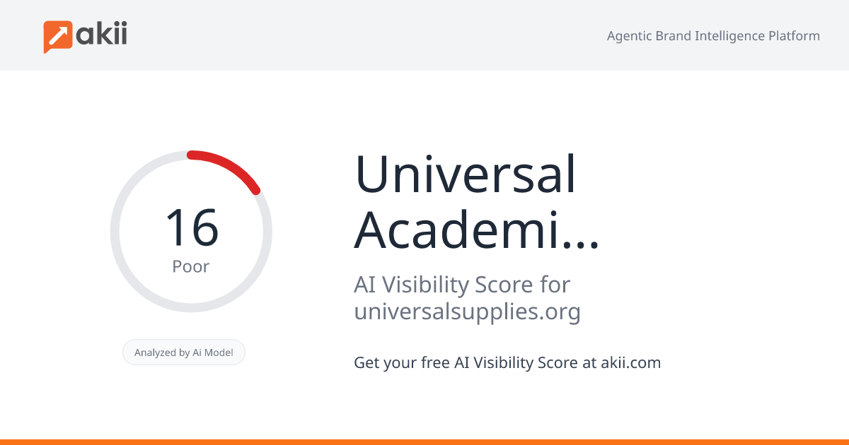 Universal Academic Services & Supplies AI Visibility Score