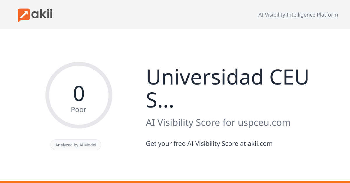 Universidad CEU San Pablo AI Visibility Score