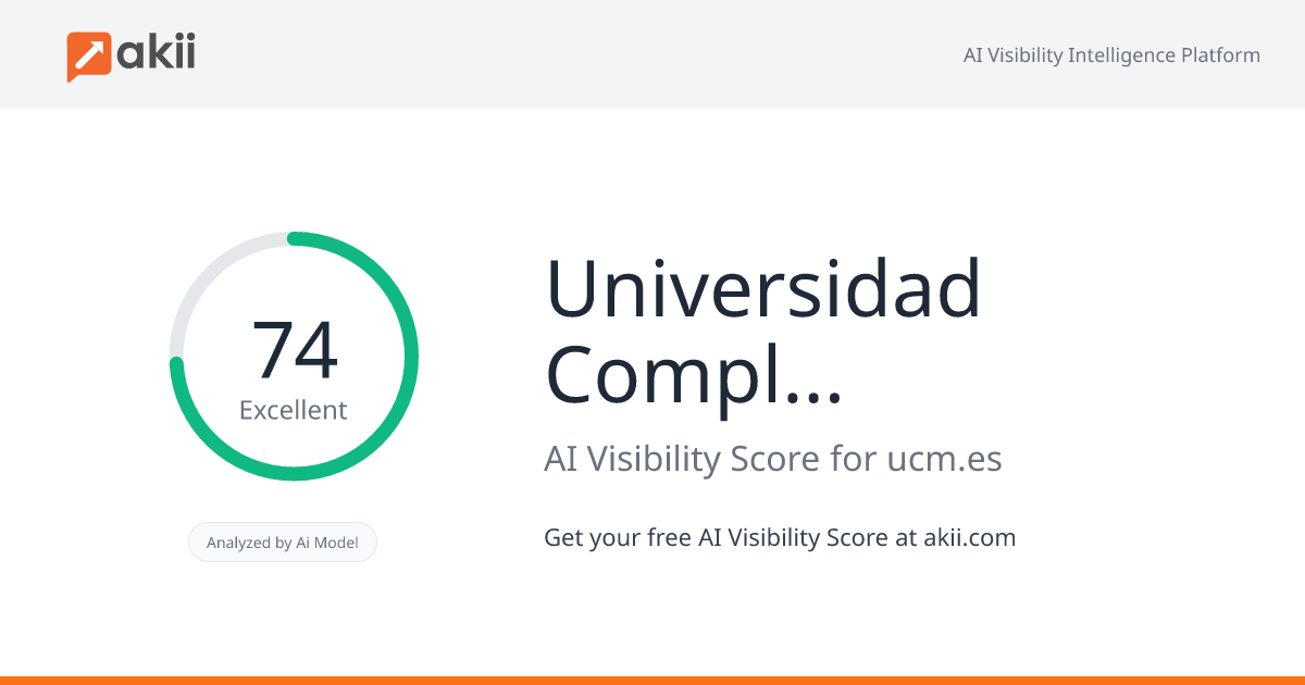 Universidad Complutense de Madrid AI Visibility Score
