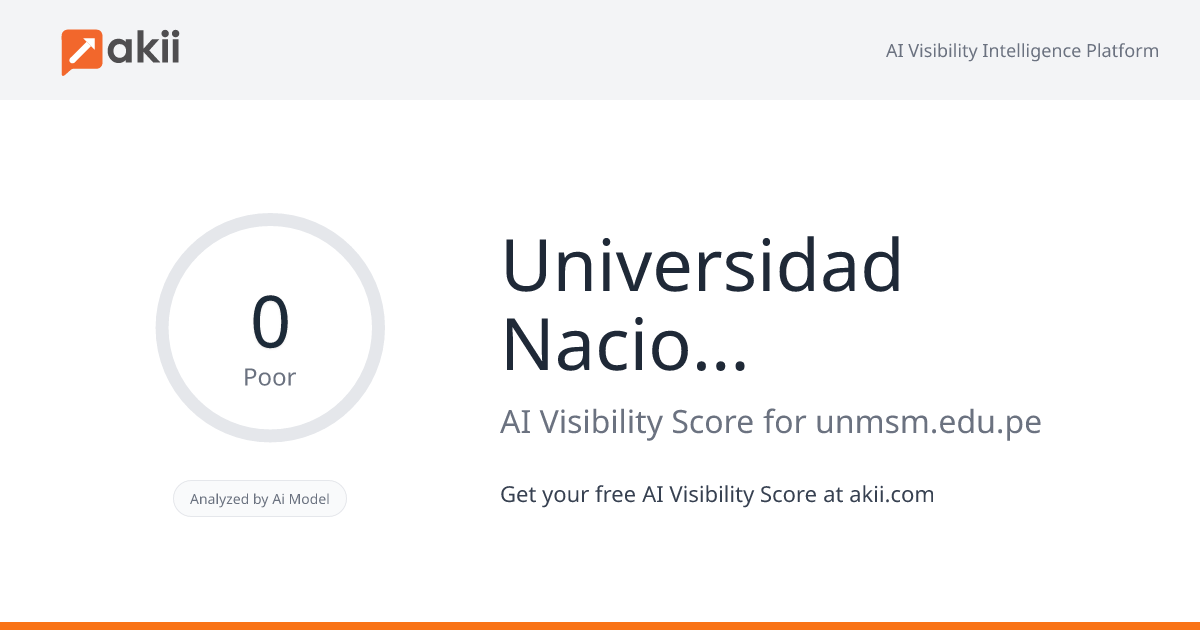 Universidad Nacional Mayor de San Marcos AI Visibility Score