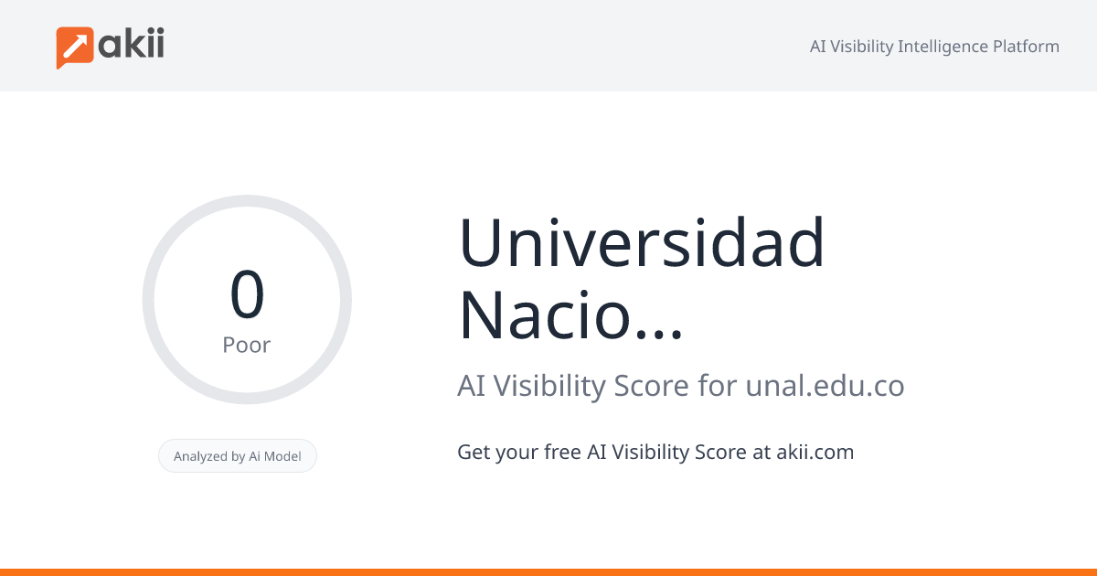 Universidad Nacional de Colombia AI Visibility Score