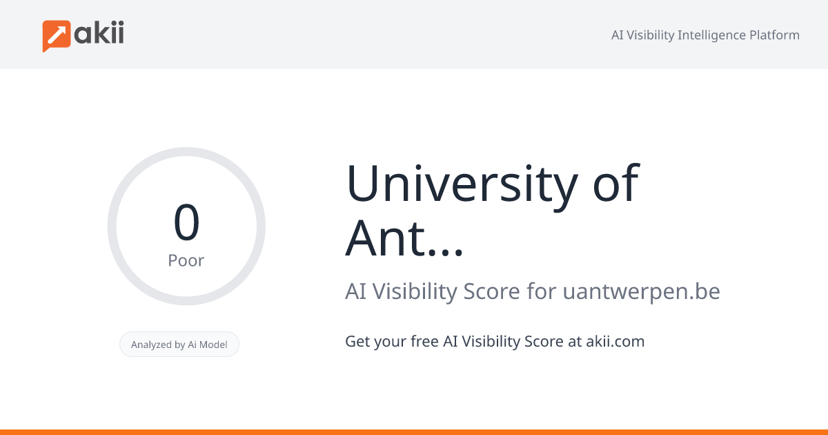 University of Antwerp AI Visibility Score