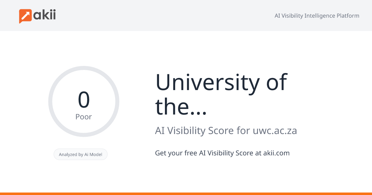University of the Western Cape AI Visibility Score