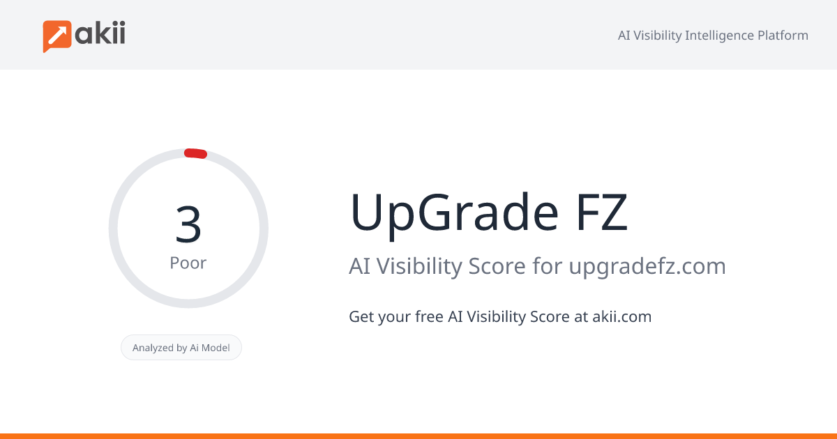 UpGrade FZ AI Visibility Score