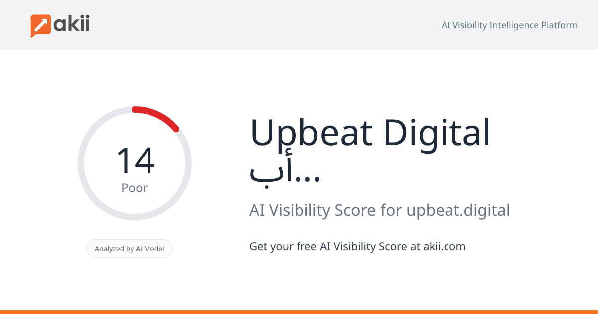 Upbeat Digital أبّيت ديجيتال AI Visibility Score