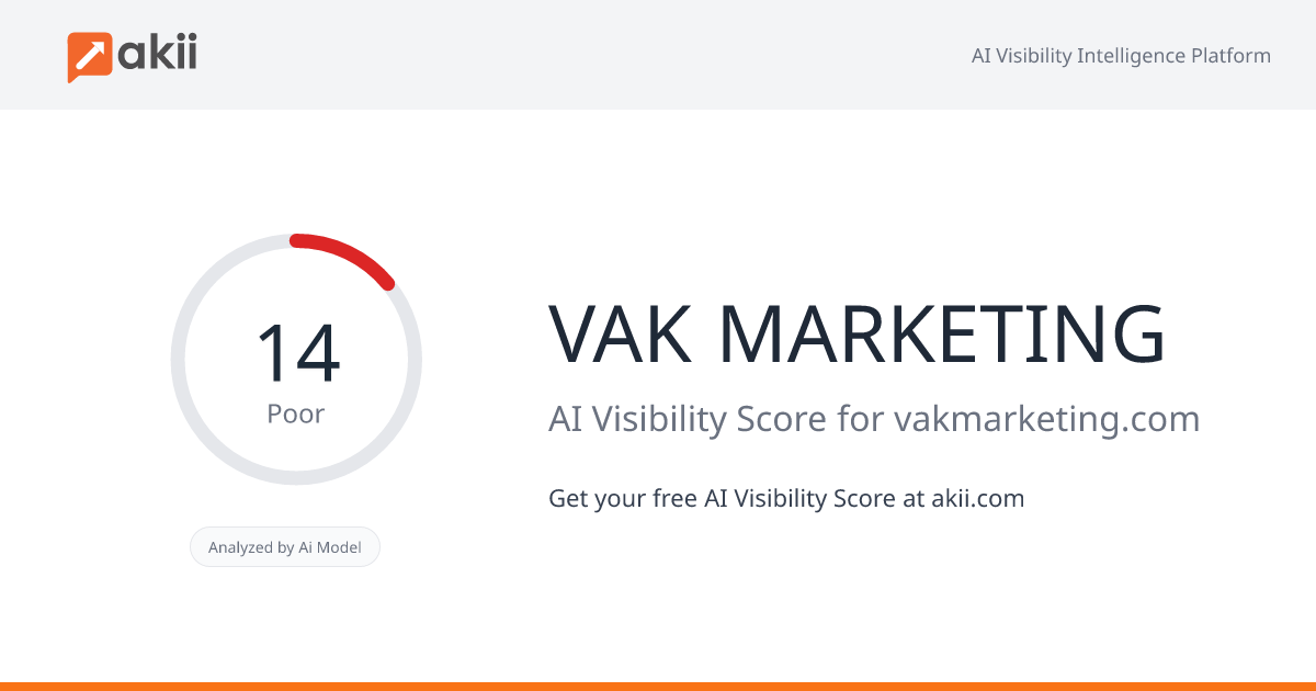 VAK MARKETING AI Visibility Score