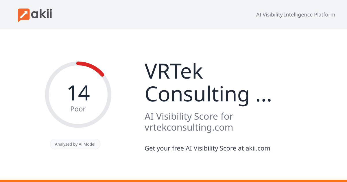 VRTek Consulting Inc. AI Visibility Score
