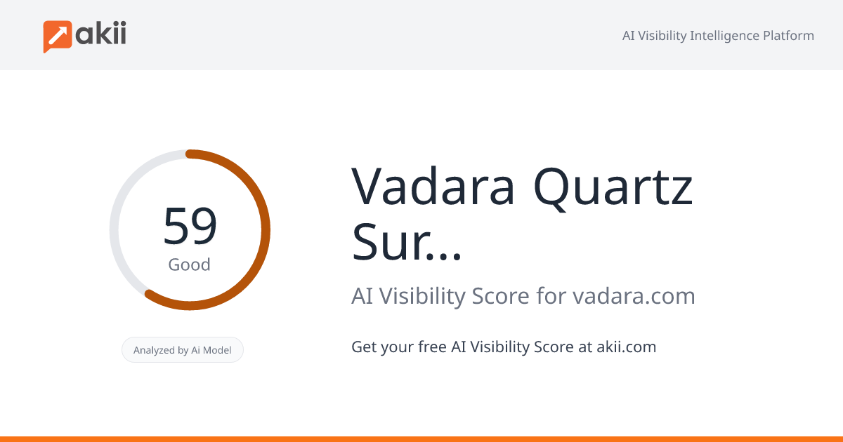 Vadara Quartz Surfaces AI Visibility Score
