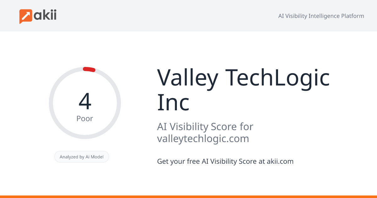 Valley TechLogic Inc AI Visibility Score