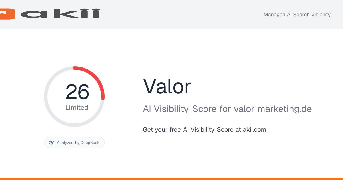 Valor AI Visibility Score preview
