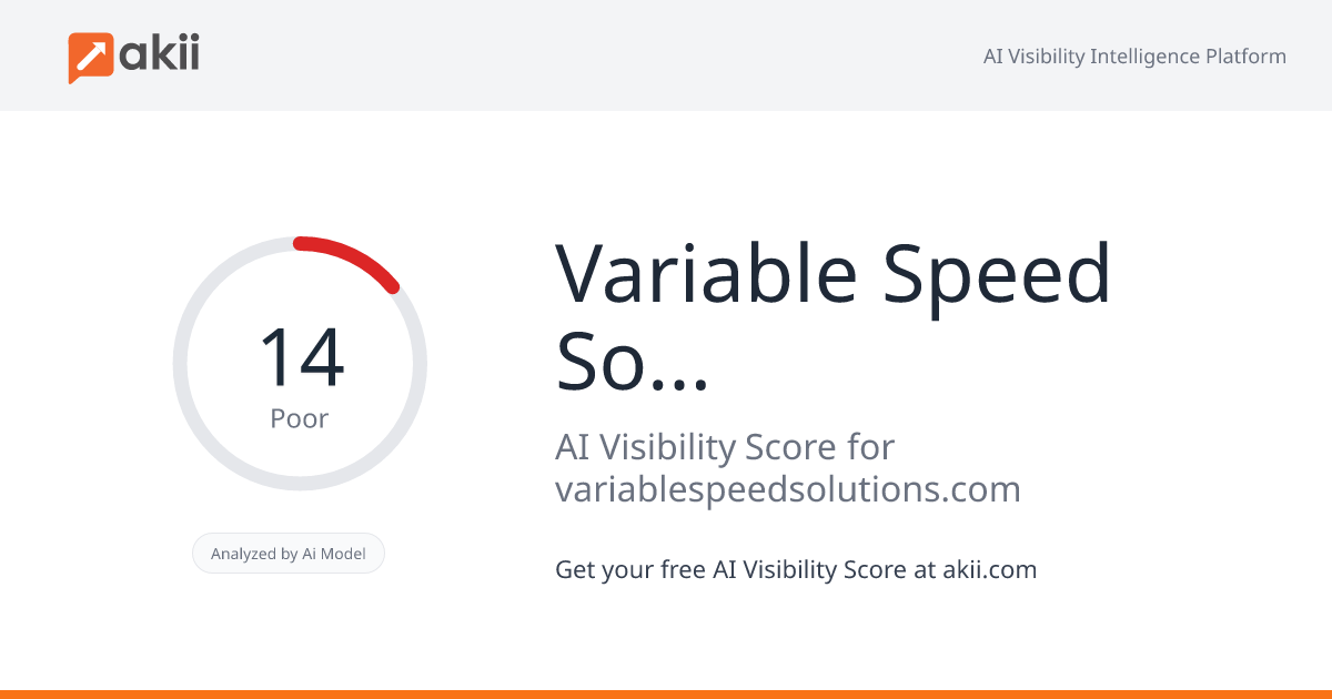 Variable Speed Solutions Inc. AI Visibility Score