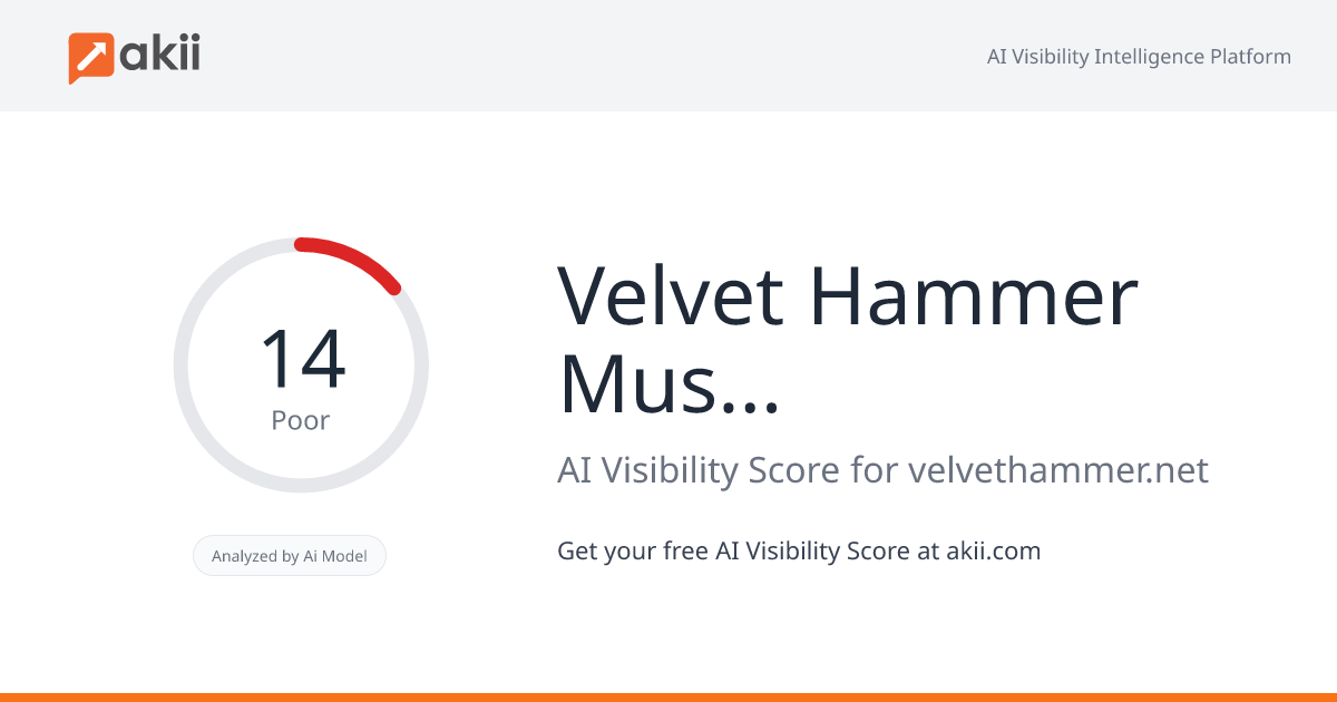 Velvet Hammer Music and Management Group AI Visibility Score