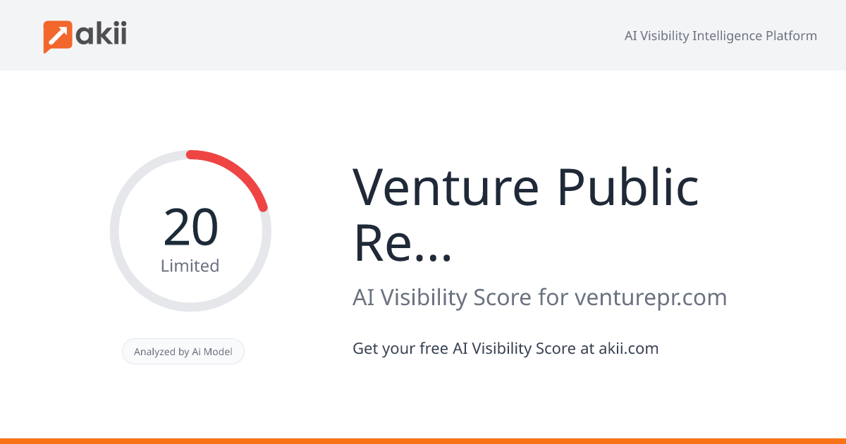 Venture Public Relations AI Visibility Score