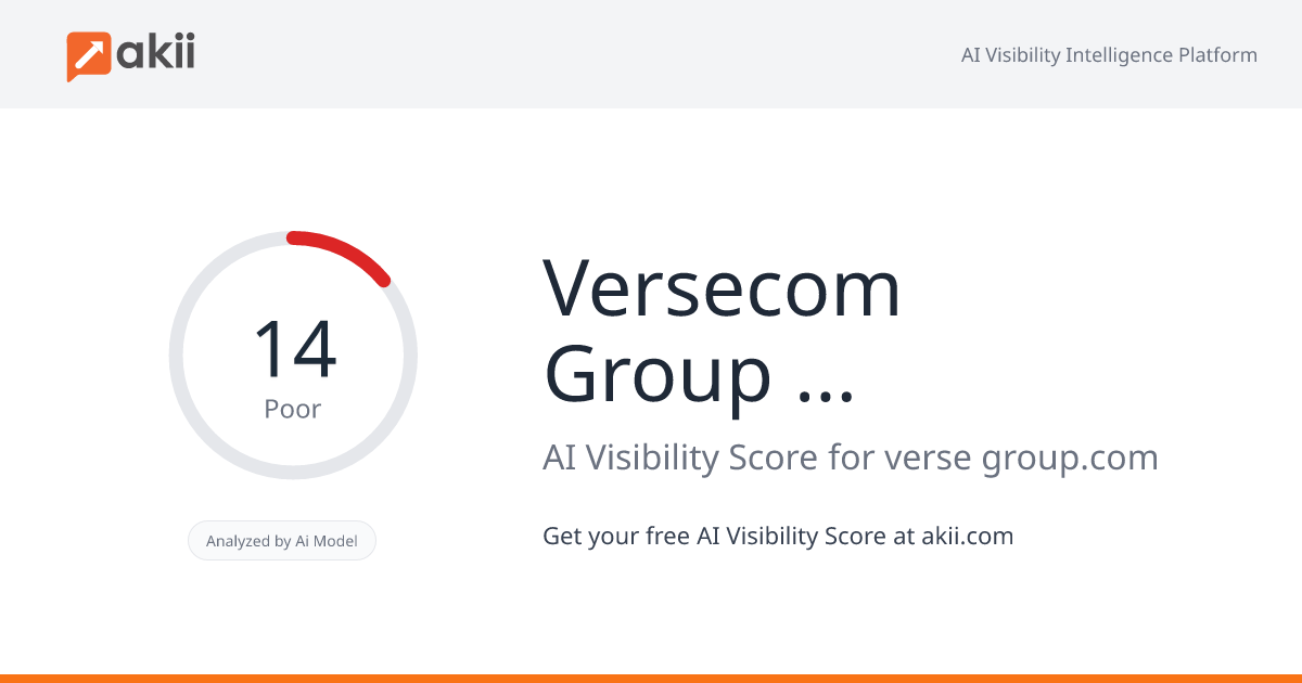 Versecom Group - A 360 degrees Communication Group AI Visibility Score