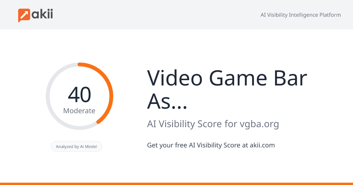 Video Game Bar Association AI Visibility Score