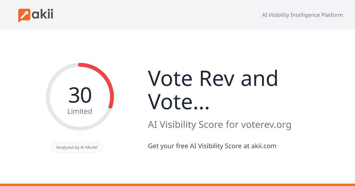 Vote Rev and Vote Rev Action Fund AI Visibility Score