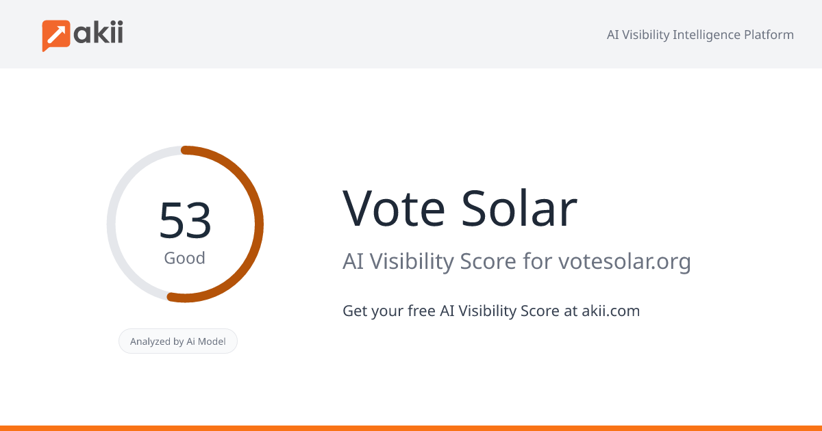 Vote Solar AI Visibility Score