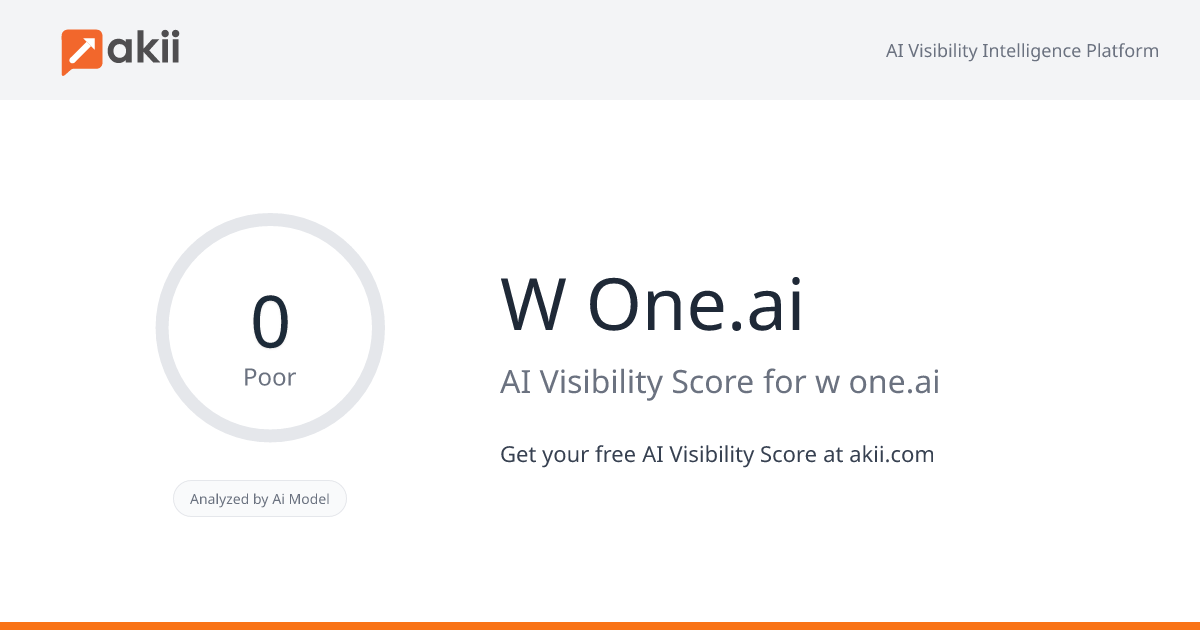 W-One.ai AI Visibility Score