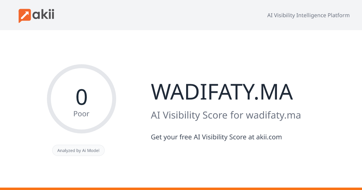WADIFATY.MA AI Visibility Score