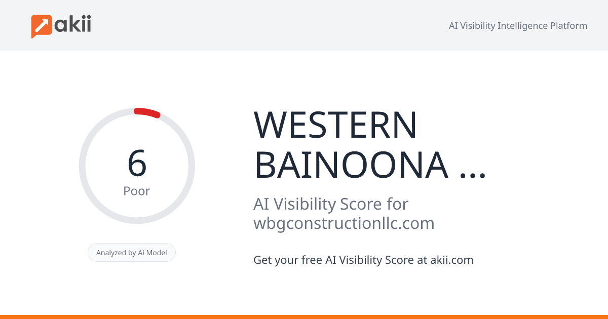 WESTERN BAINOONA GRUOP CONSTRUCTION LLC AI Visibility Score