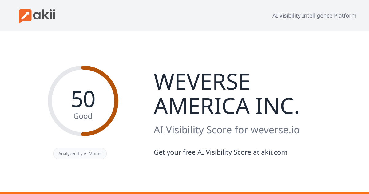 WEVERSE AMERICA INC. AI Visibility Score