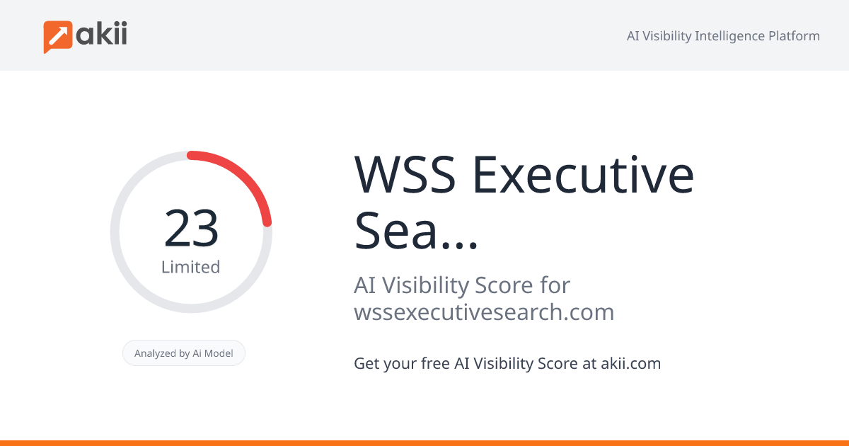 WSS Executive Search - Specializing in the Placement of Senior Leaders AI Visibility Score