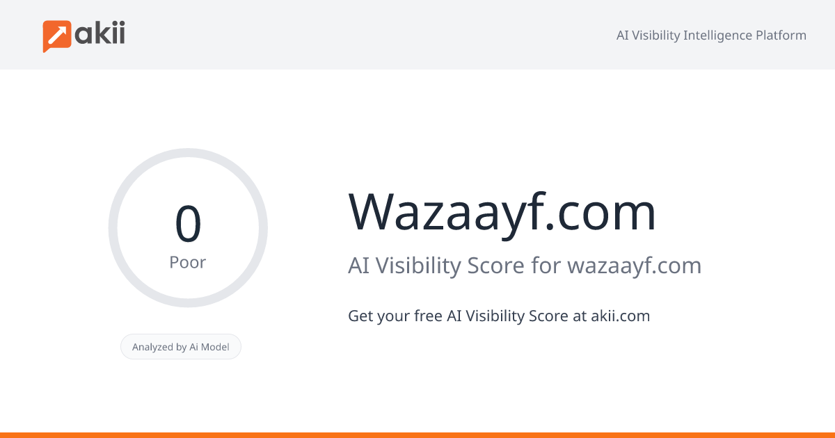 Wazaayf.com AI Visibility Score