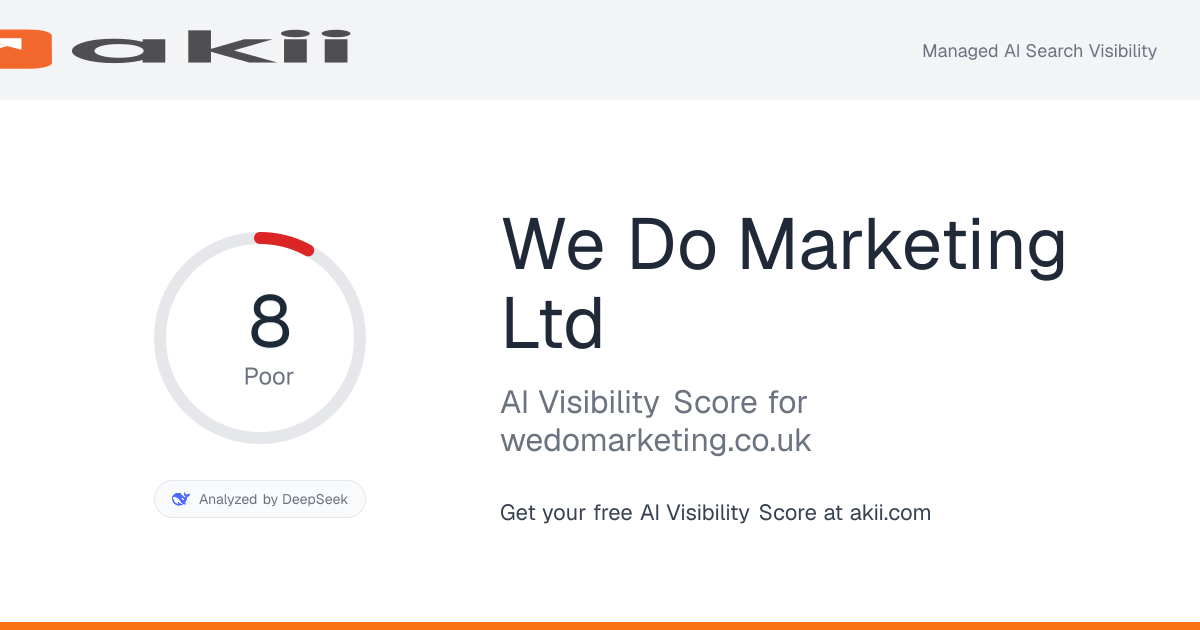 We Do Marketing Ltd AI Visibility Score preview