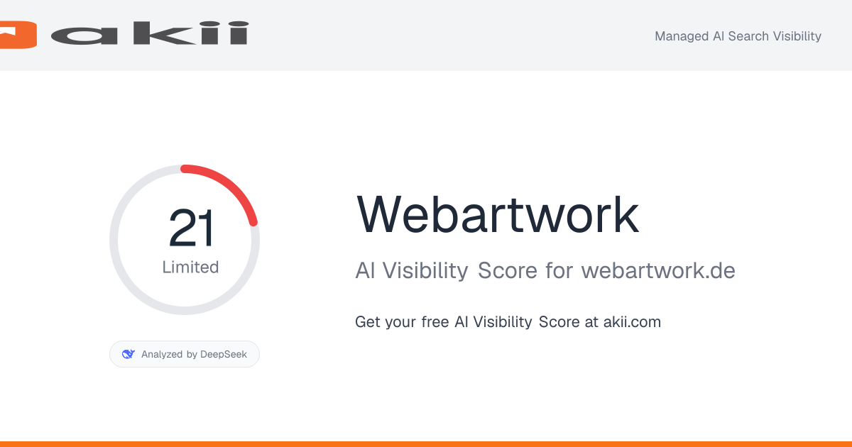 Webartwork AI Visibility Score preview