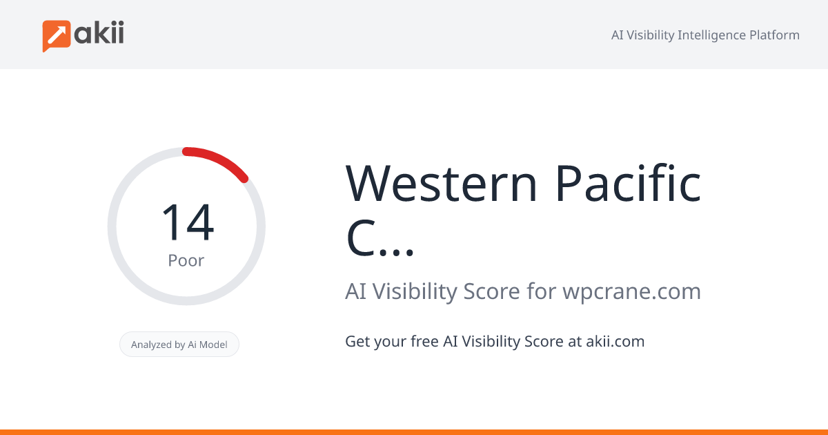 Western Pacific Crane & Equipment AI Visibility Score