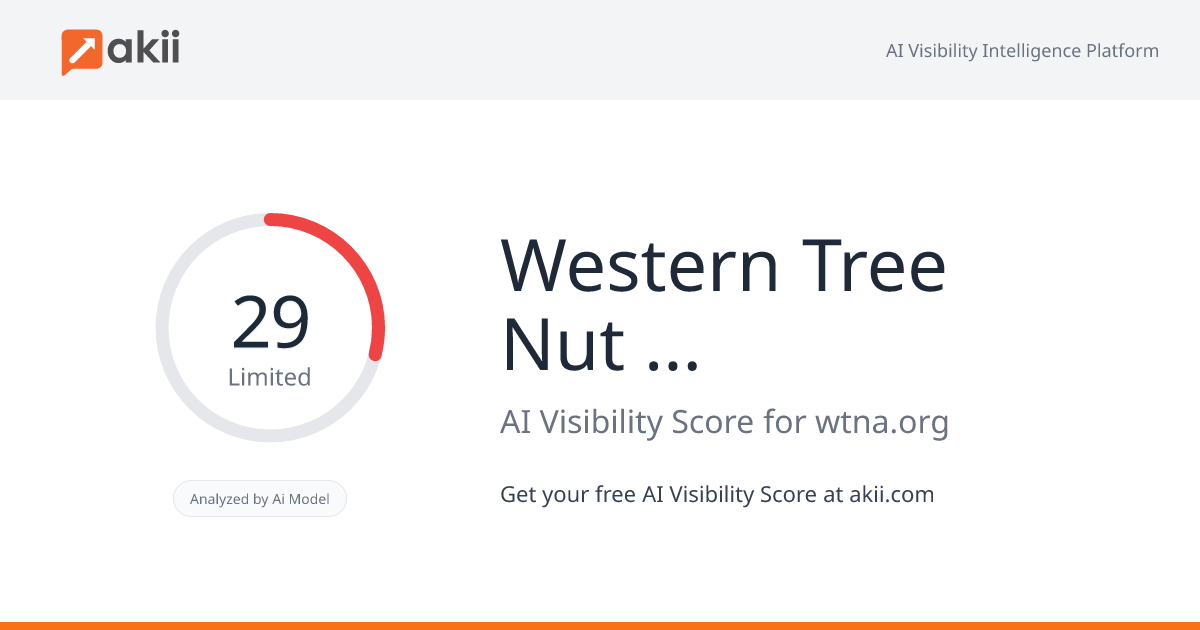 Western Tree Nut Association AI Visibility Score