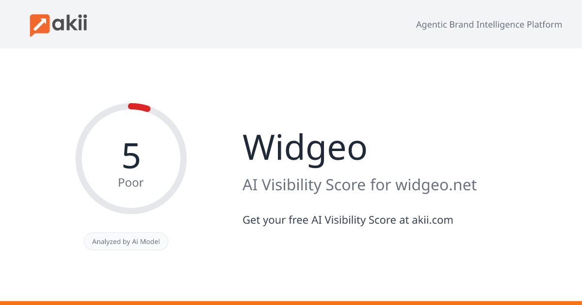 Widgeo AI Visibility Score