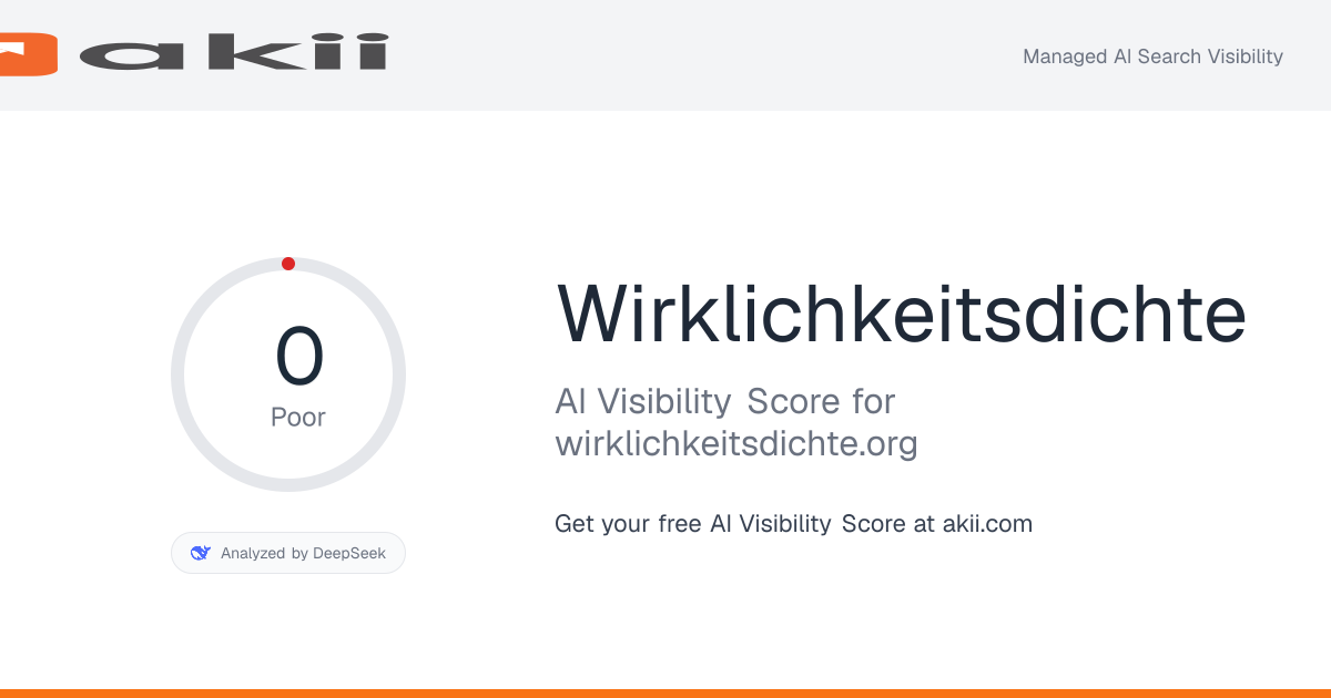 Wirklichkeitsdichte AI Visibility Score preview