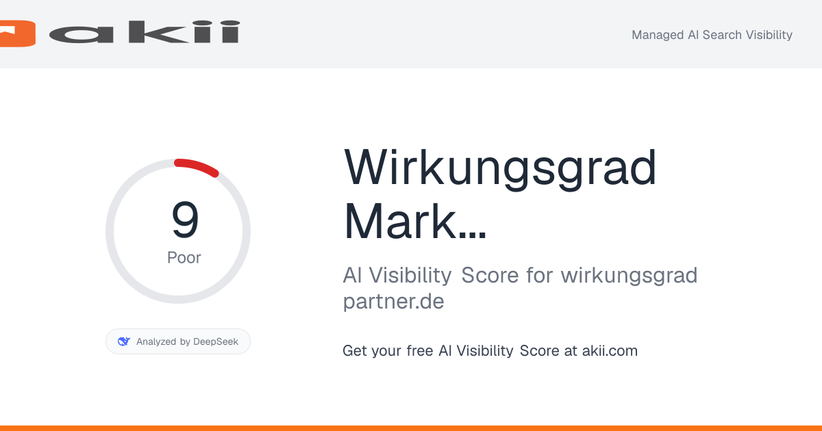 Wirkungsgrad Marketingberatung AI Visibility Score preview