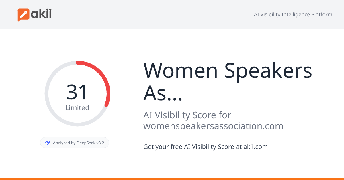 Women Speakers Association AI Visibility Score