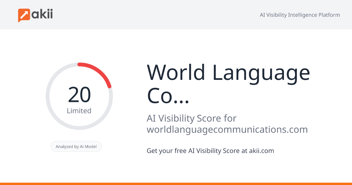 World Language Communications AI Visibility Score