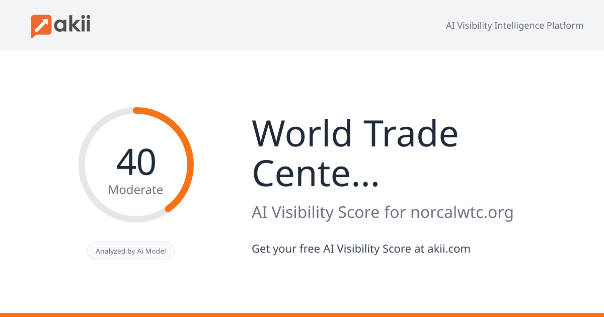 World Trade Center Northern California AI Visibility Score