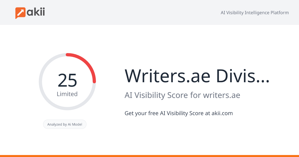 Writers.ae- Division of Amourion Group AI Visibility Score