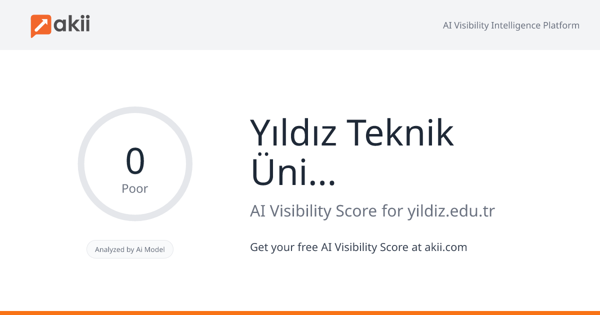 Yıldız Teknik Üniversitesi AI Visibility Score