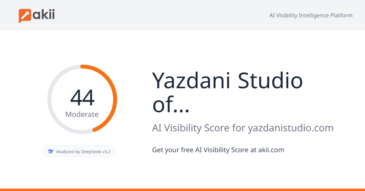 Yazdani Studio of CannonDesign AI Visibility Score