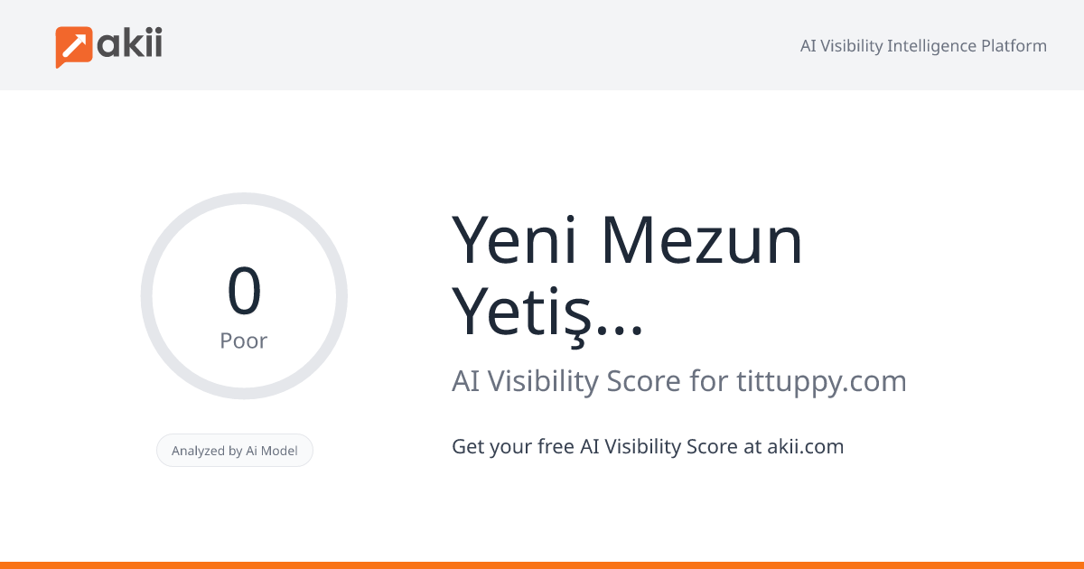 Yeni Mezun & Yetiştirilmek Üzere İş Duyuruları AI Visibility Score