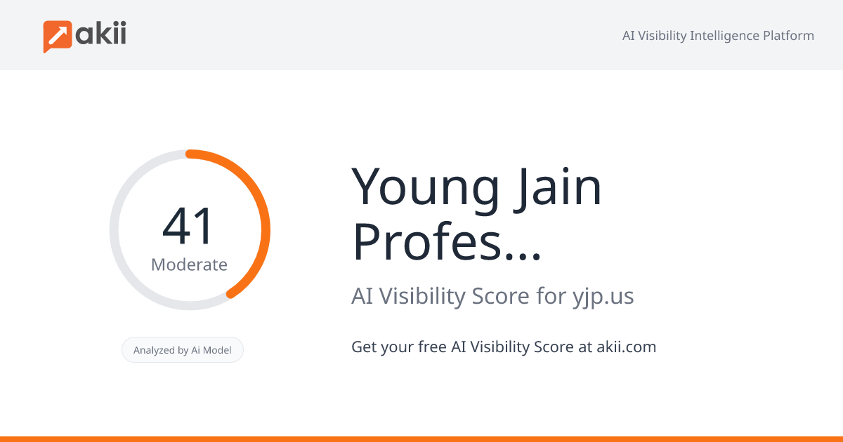 Young Jain Professionals (YJP) AI Visibility Score