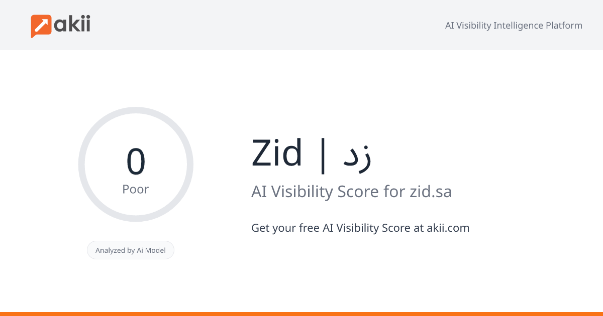 Zid | زد AI Visibility Score