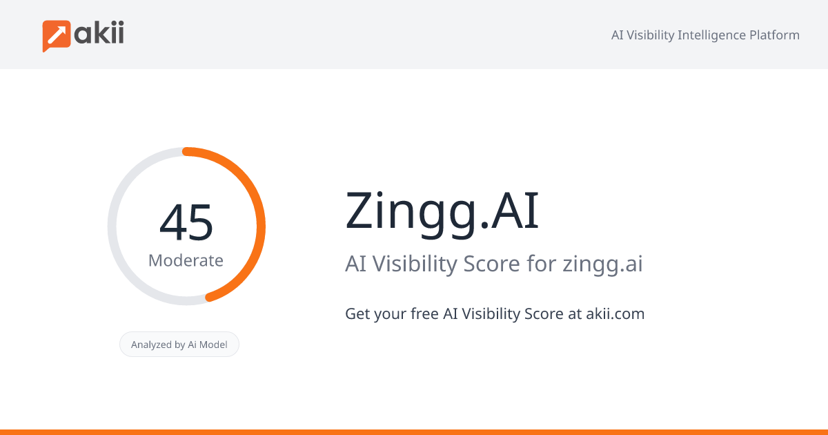 Zingg.AI AI Visibility Score