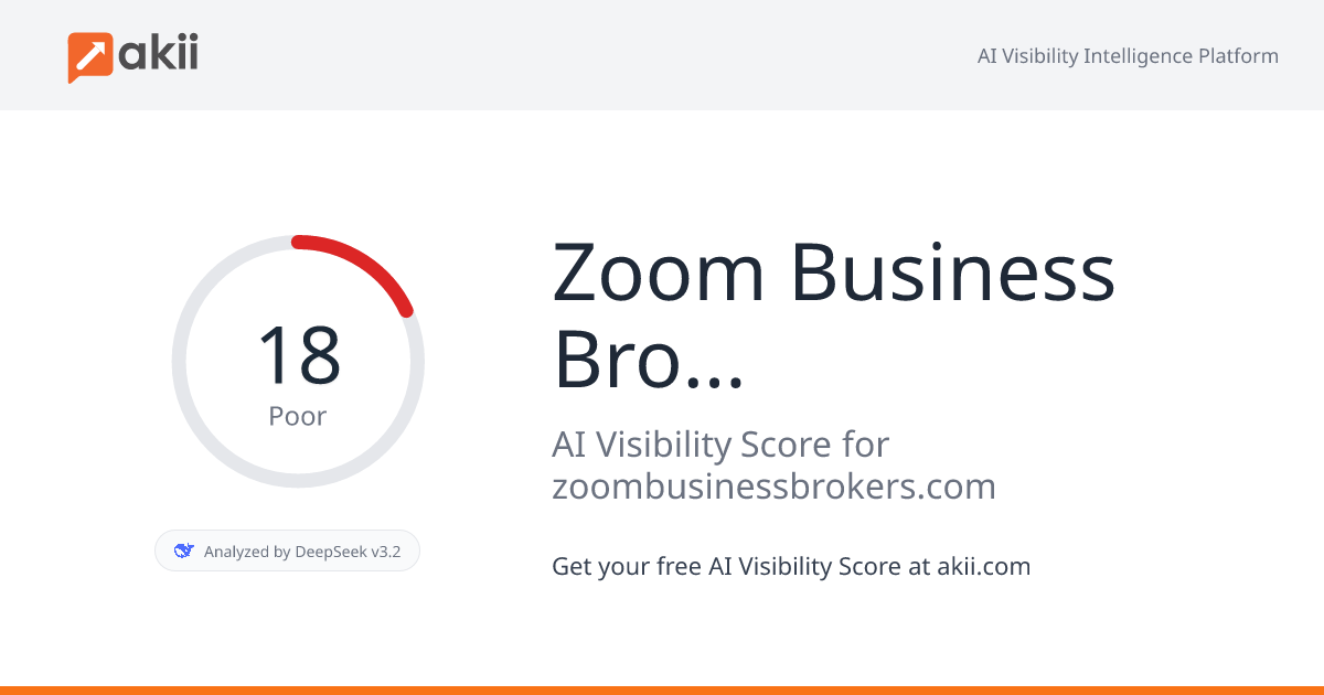 Zoom Business Brokers AI Visibility Score