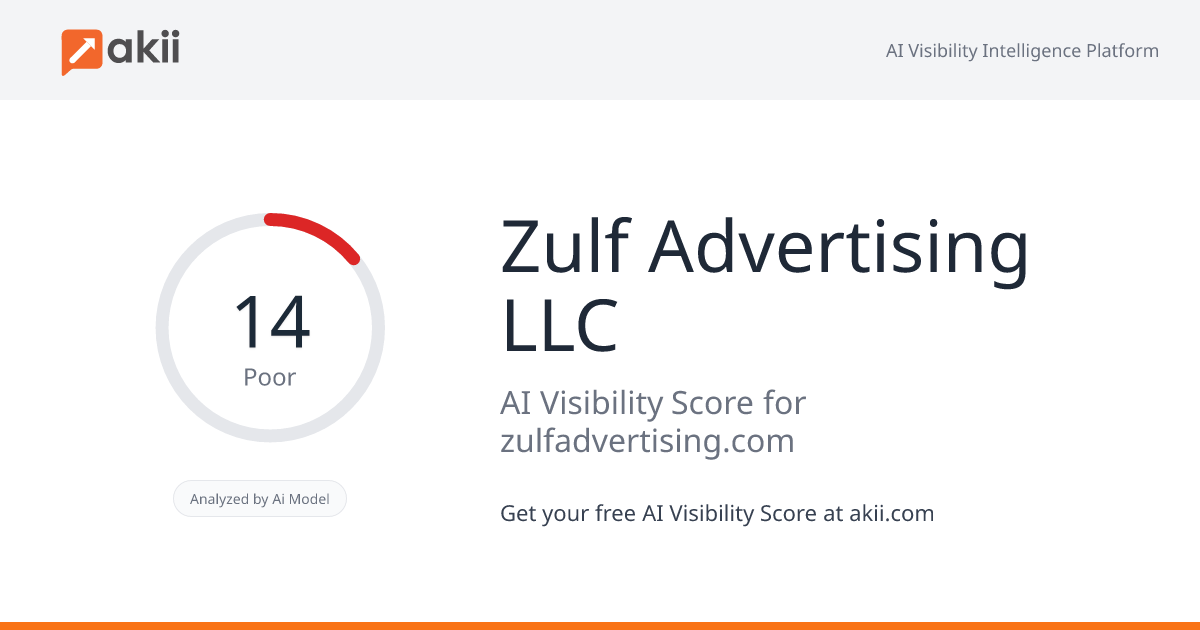 Zulf Advertising LLC AI Visibility Score