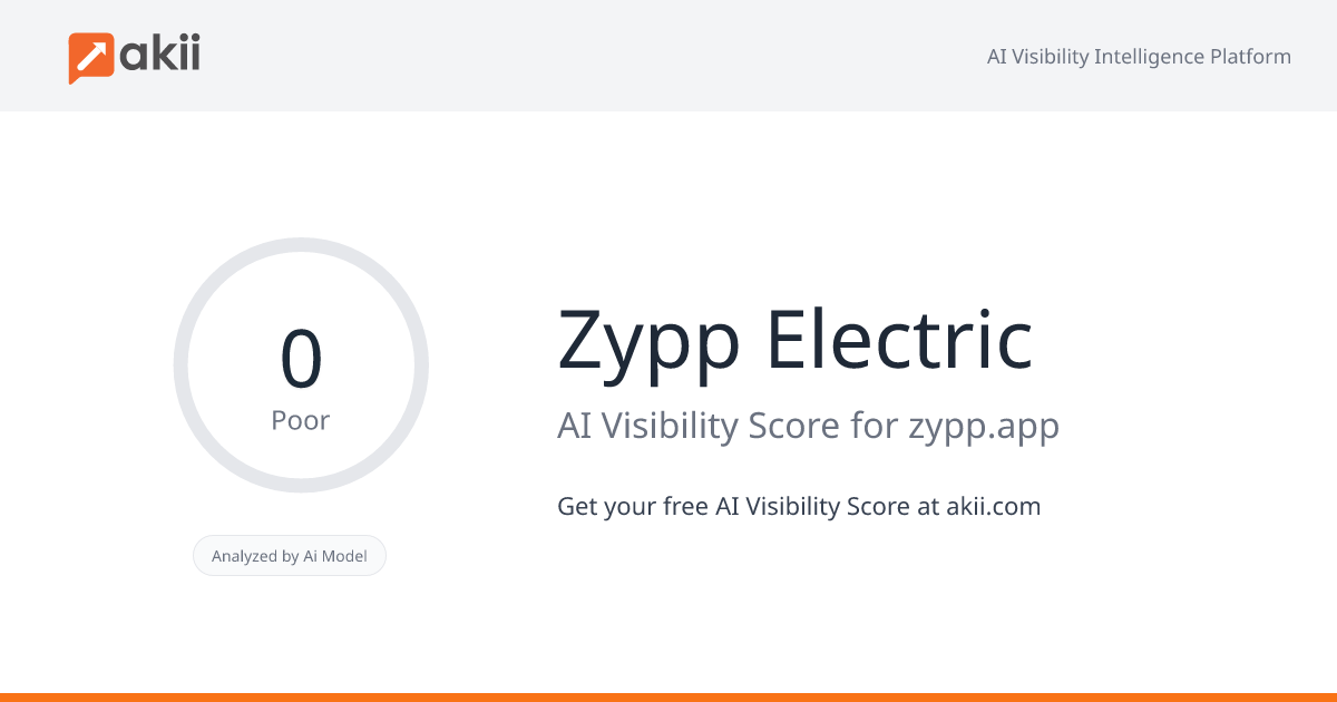 Zypp Electric AI Visibility Score