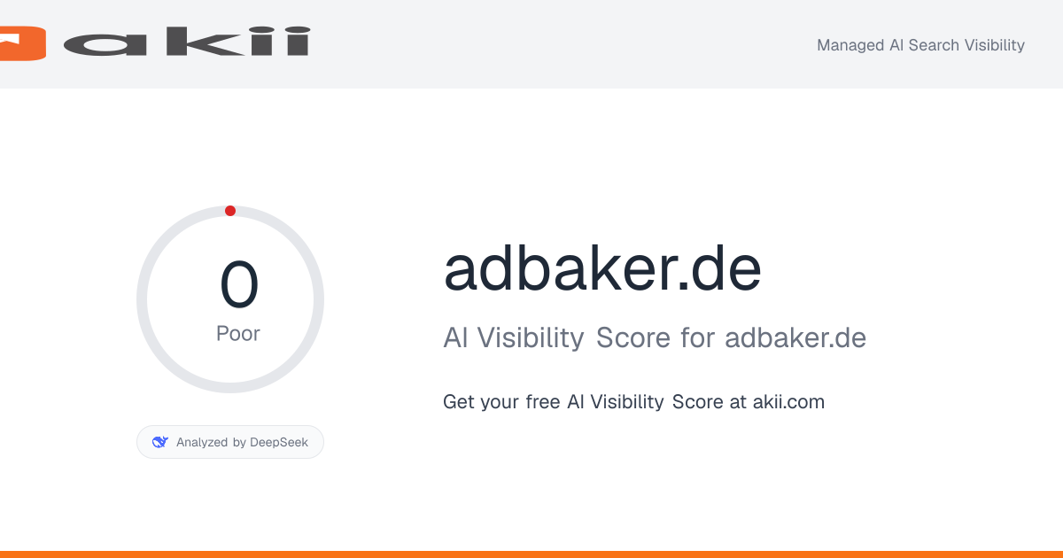 adbaker.de AI Visibility Score preview