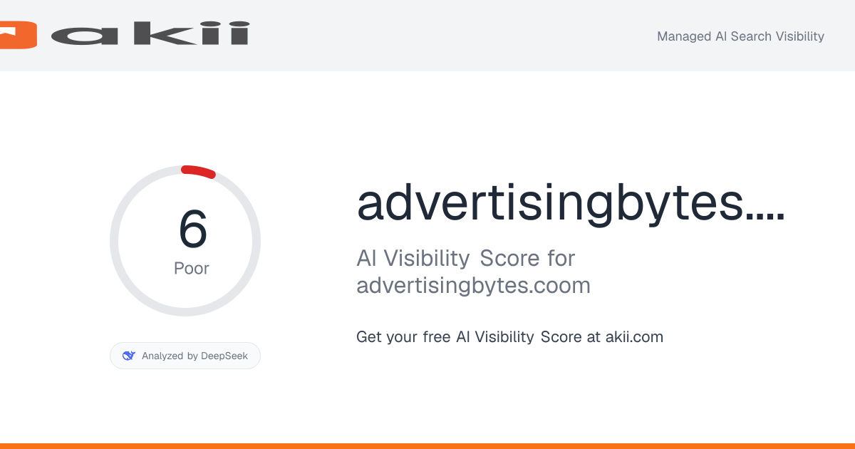 advertisingbytes.coom AI Visibility Score preview